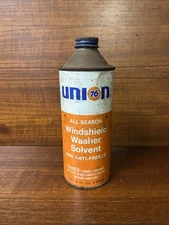 Vintage Union 76 Windshield Washer Solvent And Anti-Freeze Can Old Cone Top Can