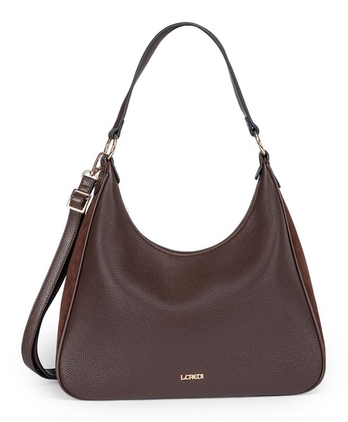 L.Credi Sakine Hobo Bag Schultertasche UmhäNgetasche Tasche Chocolate Braun Neu-image
