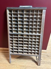 Vintage Wood, Letterpress, Shadowbox, Printer Drawer Tray 98 Comp. 28” X 17”