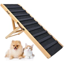 Dog Ramp for Bed Large Dog,Wooden Dog Ramp,Portable Pet Ramp with Anti-Slip T...