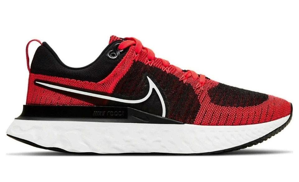 Size 7.5 Nike React Infinity Run Flyknit 2 Bright Crimson Men’s Running Shoes B8 - Image 2 of 4
