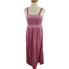 Vintage Rosa Puleo-Szule Lily of France Women's S Nightgown Lace Pleat Cotton