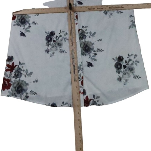 SHEILAY Top Women's Cold Shoulder Lace Short Sleeve Floral White Extra Large - Picture 7 of 10