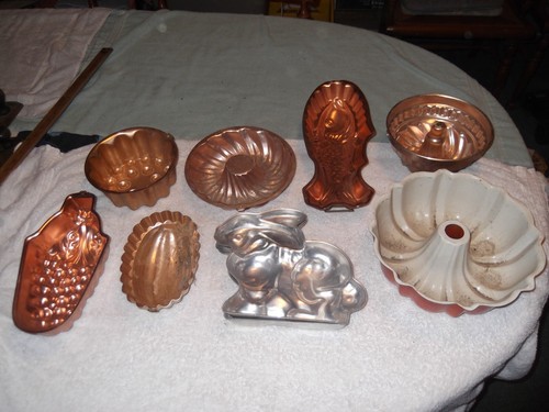 9 Lot Backformen Aluminium Vintage Gelee Kuchen Gebäck Nenco AHC - Bild 1 von 2