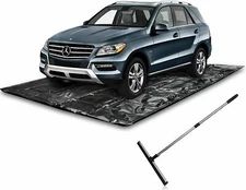 Zone Tech Black Heavy Duty Vehicle Garage Floor Mat For All Seasons 193" x 94.5"