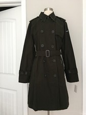 New Khujo Althea Dark Green Belted Trench Jacket Coat Size Xl