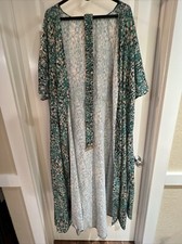 SMART TIME PATIO DRESS LOUNGEWEAR MUUmuu XXL MooMoo 2X Green/Pink Floral