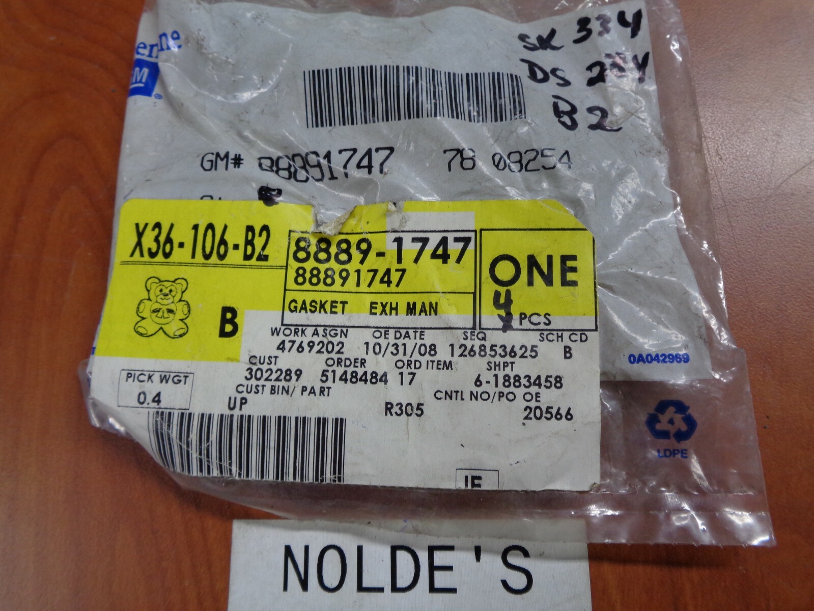 GM 88891747 Exhaust Gasket SK334 DS284 B2 | eBay