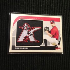 2014 TOPPS HERITAGE MINOR LEAGUE TYLER DANISH *HAT PATCH LOGO*  INTIMIDATORS