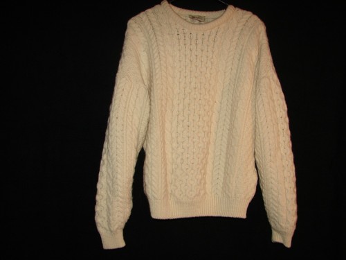 Carraig Donn Sweater Made in Ireland Pure Wool Hand Knitted Size Large - Picture 7 of 7