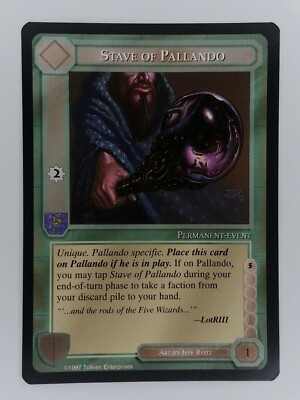 MIDDLE-EARTH CCG MECCG STAVE OF PALLANDO THE WHITE HAND TWH RARE LOTR CARD