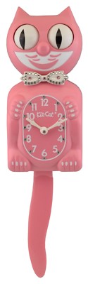 Limited Edition Pink Kit-Cat Klock Swarovski Pink Crystals Jeweled Clock