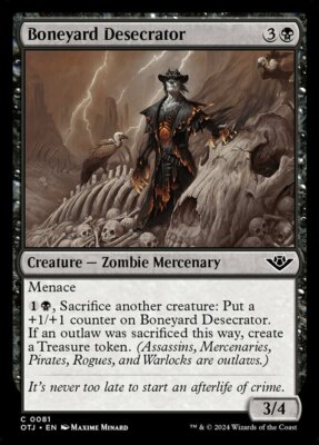 x4 Boneyard Desecrator - Foil C MTG Outlaws of Thunder Junction M/NM, English