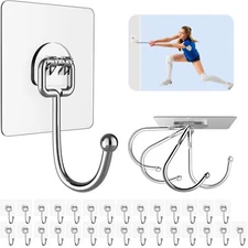 Large Adhesive Hooks For Hanging Heavy Duty 44 Lbmax 30 Pack 304 Stainless Ste