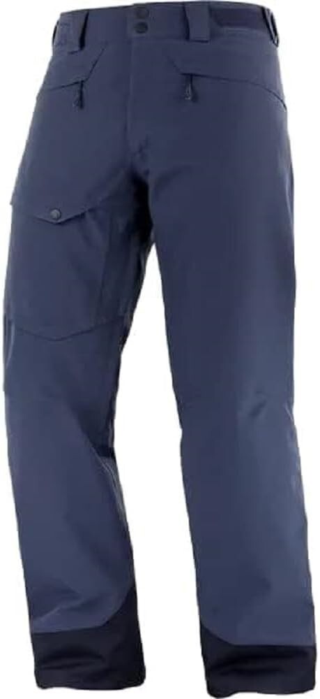Salomon Pantaloni Uomo Non Tracciati Pantaloni Neve Sci Mood Blu Indaco Large Short NUOVI