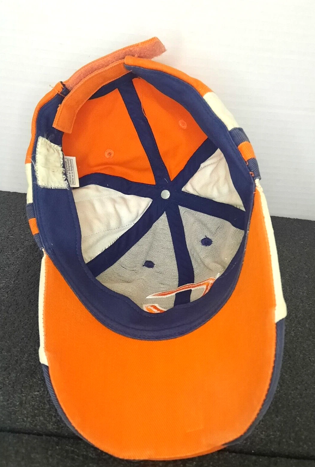 VTG Chicago Bears Y2K football Baseball Hat/Cap Hook and Loop Colorblock AOP