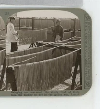 Drying Macaroni Amalfi Italy Realistic Travels Stereoview