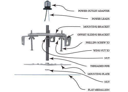 Kit convertidor de luz de lata empotrada para luces de lata empotrada de 5"" y 6 - Imagen 2 de 4