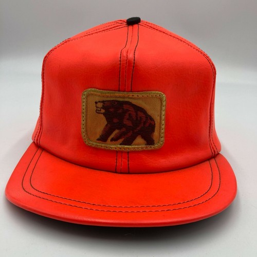 Vintage Orange Hunting Hat Cap With 