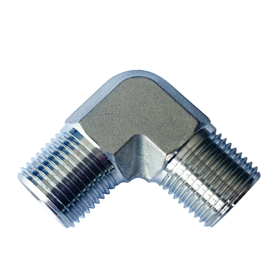 3/8" NPT Male to 3/8" NPT Male 90 Degree Elbow Stainless Steel 304 - Image 2 of 2
