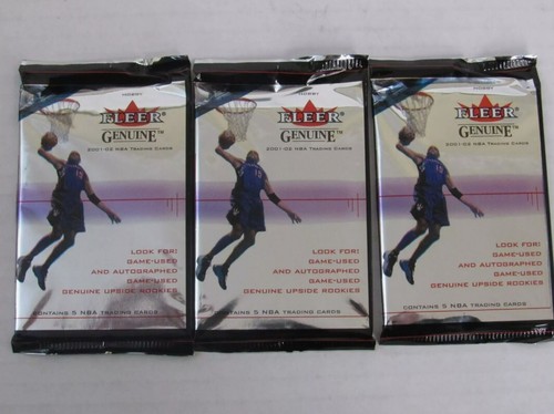Nuevo 2001-02 Fleer Genuino NBA Baloncesto Sellado Hobby Pack (1) - Imagen 3 de 3