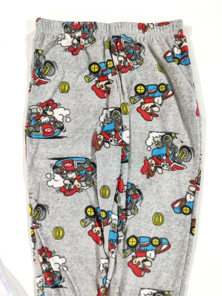 Super Mario Pijama Niños Mediano 8 Mario Kart Manga Larga Camisa Pantalón PJ Conjunto de Regalo Foto 3 de 4