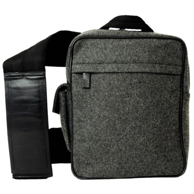 PRADA Wool Body Bag Gray Men's Wool Diagonal Shoulder Bag