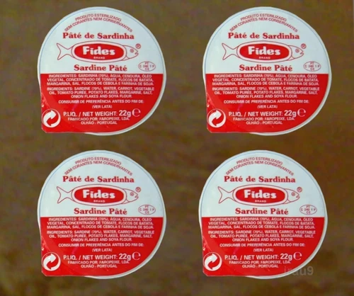 4X Sardine Pate Appetizer Portuguese Paste Algarve Portugal 22g each Fides