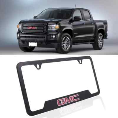 Universal GMC Aluminum Black License Plate Frame New 1Pcs | eBay