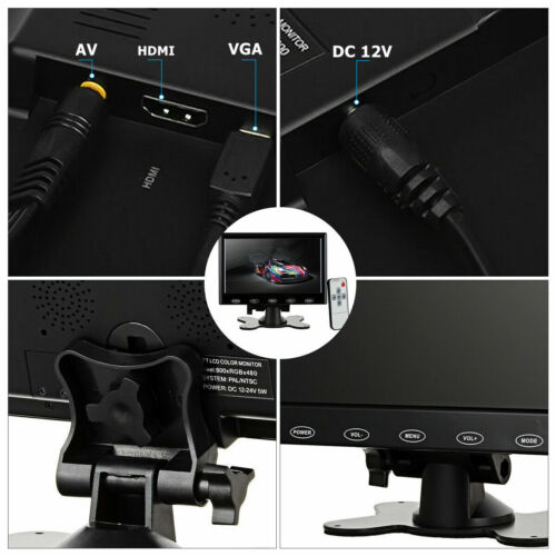 Mini 7"/9'' LCD CCTV Monitor PC Screen AV/VGA/HDMI 1080p w/Speaker for Raspberry - Picture 16 of 24