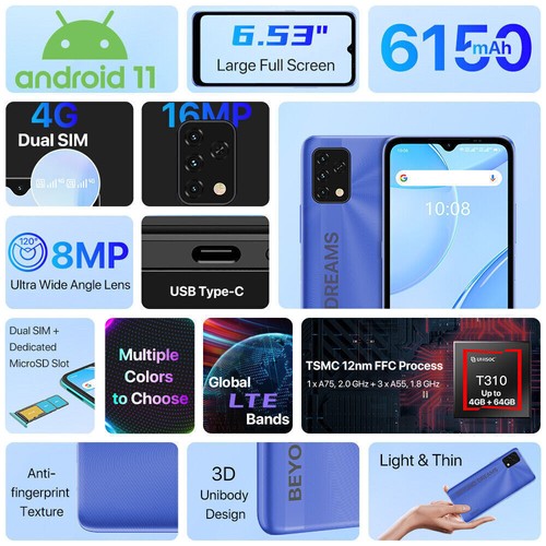 UMIDIGI Power 5S 4GB+32GB Up To 256GB Dual SIM Android Unlocked Smartphone - Bild 2 von 9