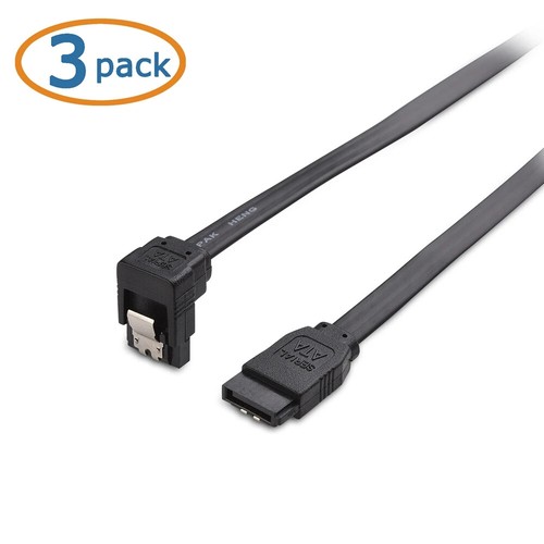 THE CABLE MATTERS 3-Pack 90 Degree Right-Angle SATA III Cable BLACK - Picture 3 of 3