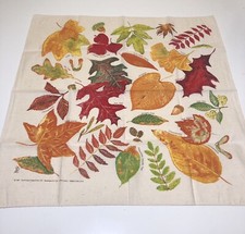 VTG 97 Cotton Leaf Floral Print Scarf Chico California Leaves Colorful Boho