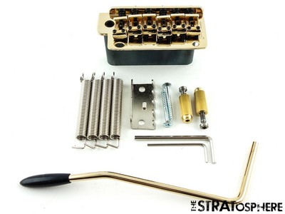 *NEW Wilkinson 2 Point TREMOLO for Fender Stratocaster Steel + Gold WV2