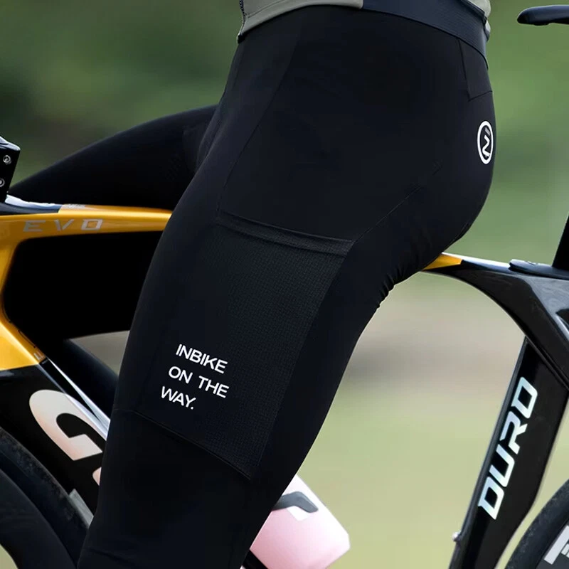 Baberos de ciclismo de invierno para hombres térmicos de lana para bicicleta pantalones babero medias largas acolchadas bicicleta Foto 3 de 4