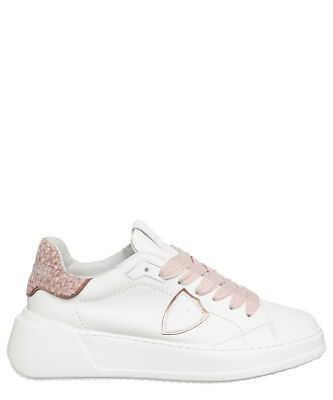 Philippe Model sneakers women temple BJLD-VCH1 Chenille - Blanc Rose leather