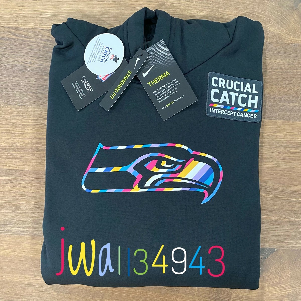 AUTHENTIC Nike Seattle Seahawks Crucial Catch NFL Sideline Hoodie