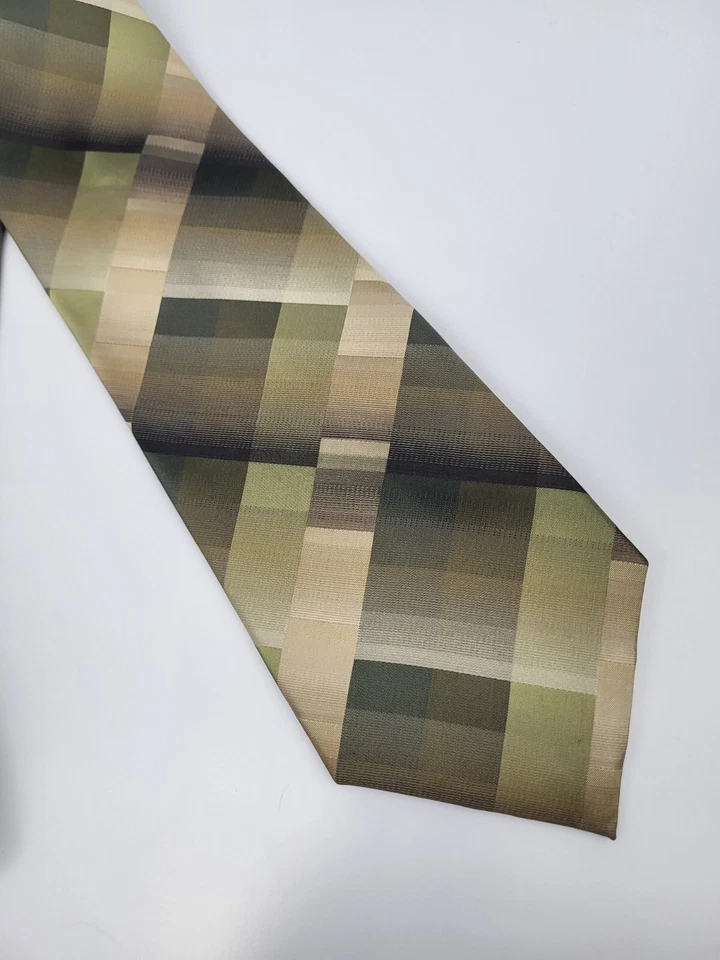 Галстук мужской John Ashford полиэстер коричневый зеленый бежевый геометрический 57 x 3,75 - Изображение 3 из 4