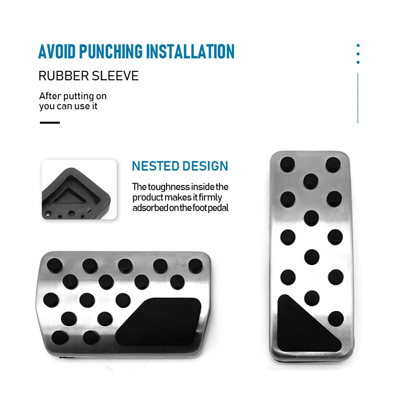 Ajuste 2011-2018 Jeep Grand Cherokee carro acelerador a gás pedal de freio tampa 2 peças - Imagem 3 de 4