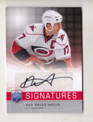 アトランタ五輪 競泳 金メダリスト ブラッド・ブリッジウォーター 直筆サイン 08-09 Be A Player Rod Brind'Amour Auto Signatures Carolina