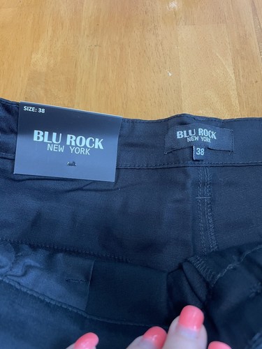 New Blu Rock Mens Size 38 Black Khaki Shorts - Picture 2 of 5