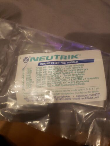 Neutrik 103F XLR Buchse Audio Wandplatte einzelne Buchse **** versiegelte Tasche
