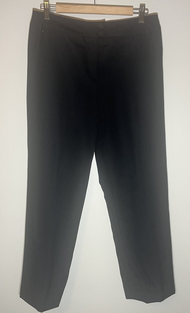 Chanel 100% Wool Dress Pants High Rise Wide Leg Silk Lined