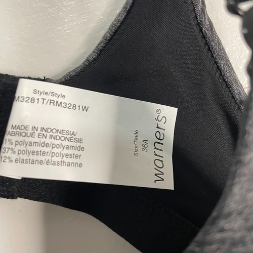 Simply Perfect By Warners Womens Dark Gray Bra Cooling Cups Wire Free Size 36a - Picture 3 of 3