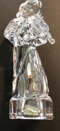 Mikasa Crystal Glass Herald Angel Figurines Playing Harp Violin Mandolin 8" T - Picture 10 of 12