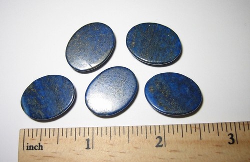 5 POLISHED NATURAL 20 x 15mm LAPIS LAZULI STONE CABOCHONS AFGHANISTAN 20grams *A - Picture 15 of 15