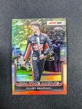 2025 Topps Chrome F1 Oliver Bearman RC Silver On The Move #186 FEG