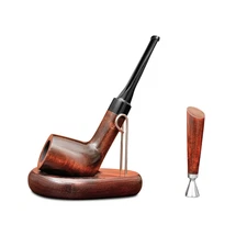 Smoking tobacco classic wooden handmade pipe with stand and tamper for smoker