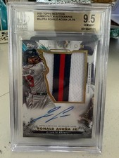 POP 1 2023 Topps Inception Ronald Acuna JR Inception Jumbo Patch Auto /75