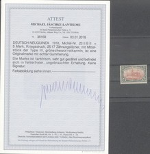 Deutsch-Neuguinea,Nr.23,IIBII,Falz,Attest BPP